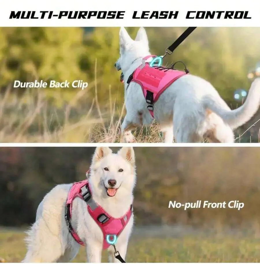 PETSIN Adjustable No-Pull Tactical Dog Harness With Handle For Large Dogs - Reflective Military Vest For Labrador Retriever, Siberian Husky, German Shepherd - Durable Polyester Material - Multicolor - View 4