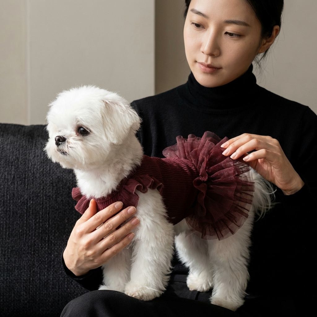 Pet Ruffled Sleeve Princess Dress