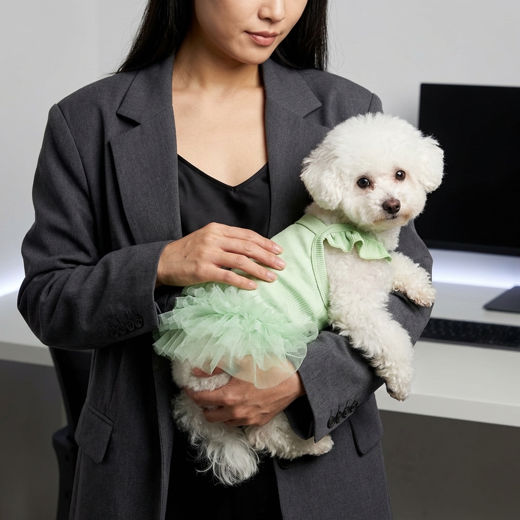 Pet Ruffled Sleeve Princess Dress