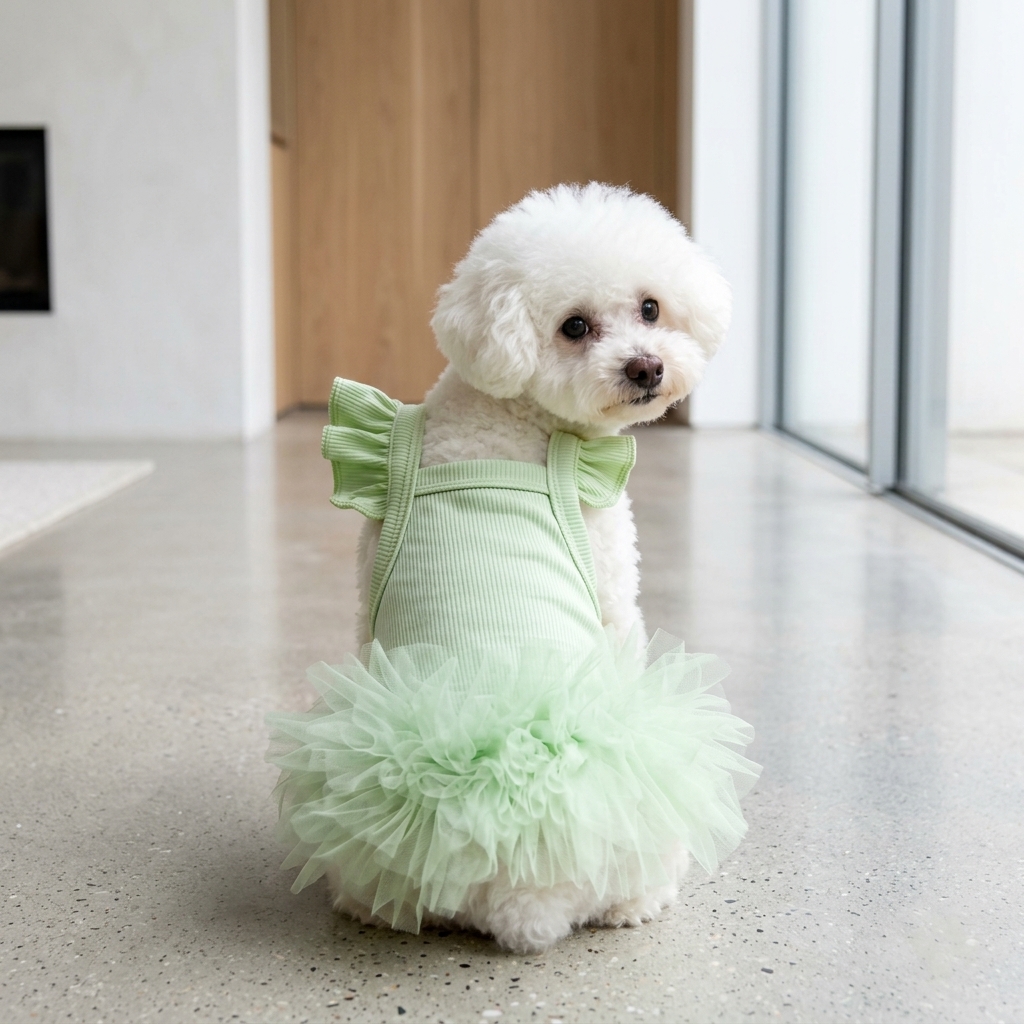 Pet Ruffled Sleeve Princess Dress
