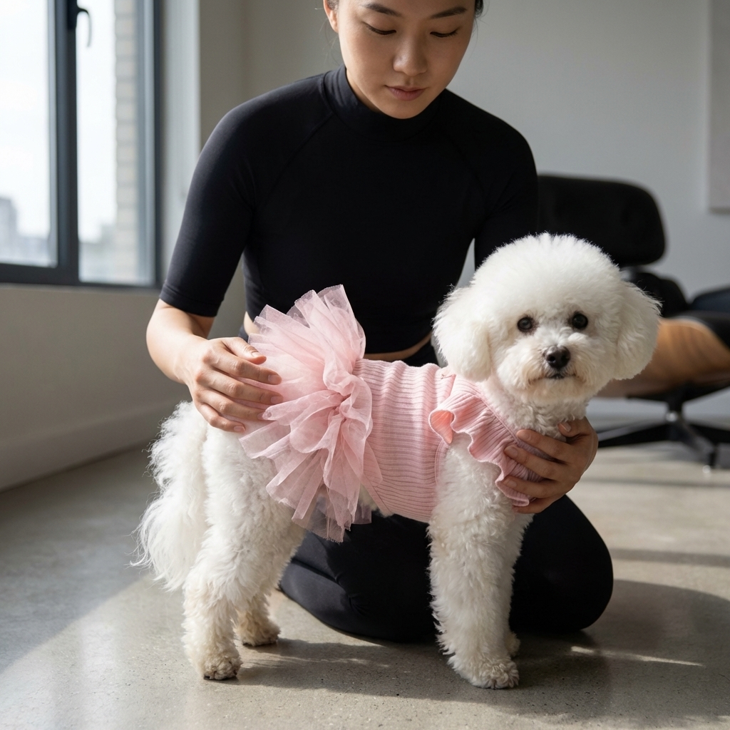 Pet Ruffled Sleeve Princess Dress
