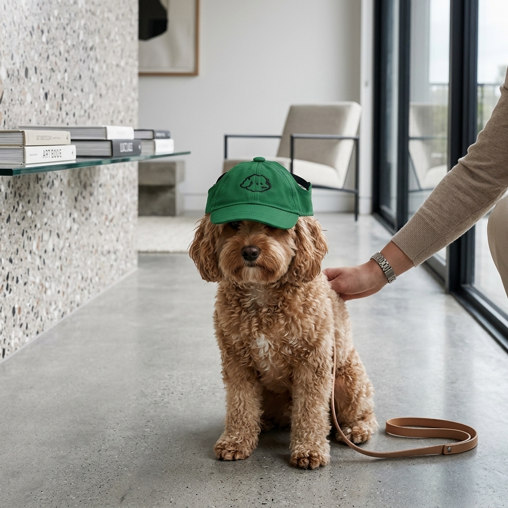 Adjustable Pet Sun Hat, Cartoon Dog Embroidered Pattern 