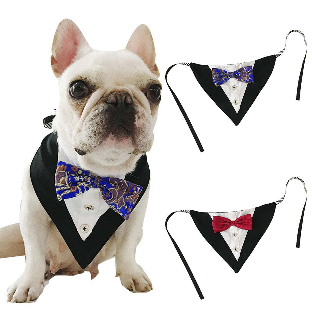 Collar Tie Triangle Clothing Neckerchief For Dog-Paw Print Pad