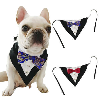 Collar Tie Triangle Clothing Neckerchief For Dog-Paw Print Pad