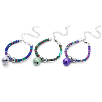 1Pc Cat Collar With Bell-Paw Print Pad