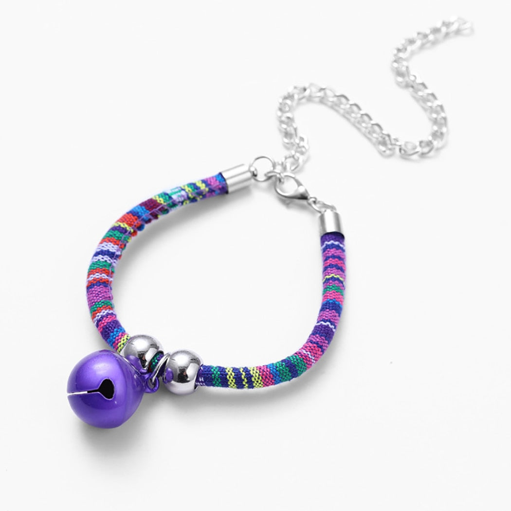 1Pc Cat Collar With Bell-Paw Print Pad