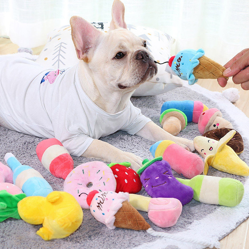 Squeaky Plush Toys For Dogs-Paw Print Pad