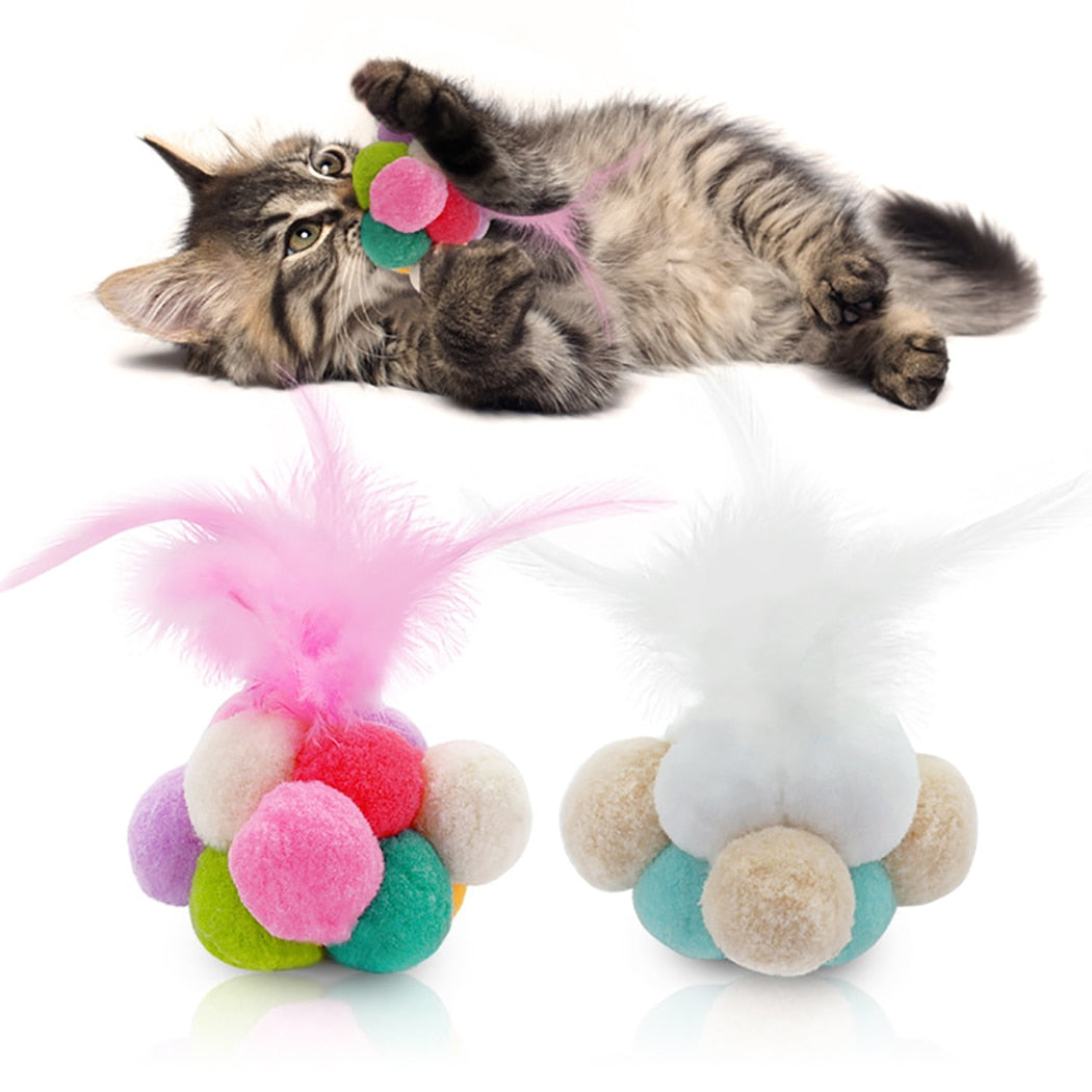 Cat Feather Bell Toy-Paw Print Pad