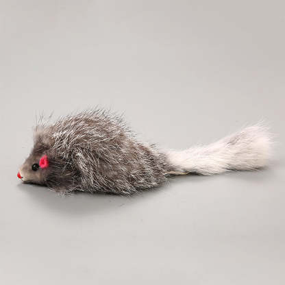 5pcs Furry Mouse Toy Set For Cats-Paw Print Pad