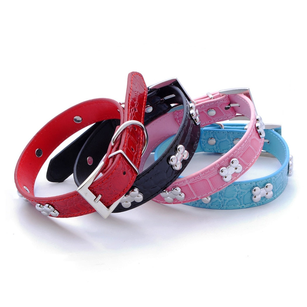 Adjustable Dog Collar-Paw Print Pad