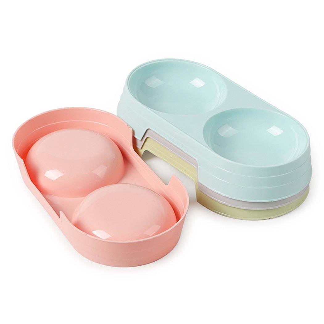 Double Non-Slip Bowl For Cats-Paw Print Pad