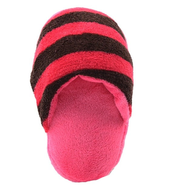 Squeaky Slipper Toy For Dogs-Paw Print Pad