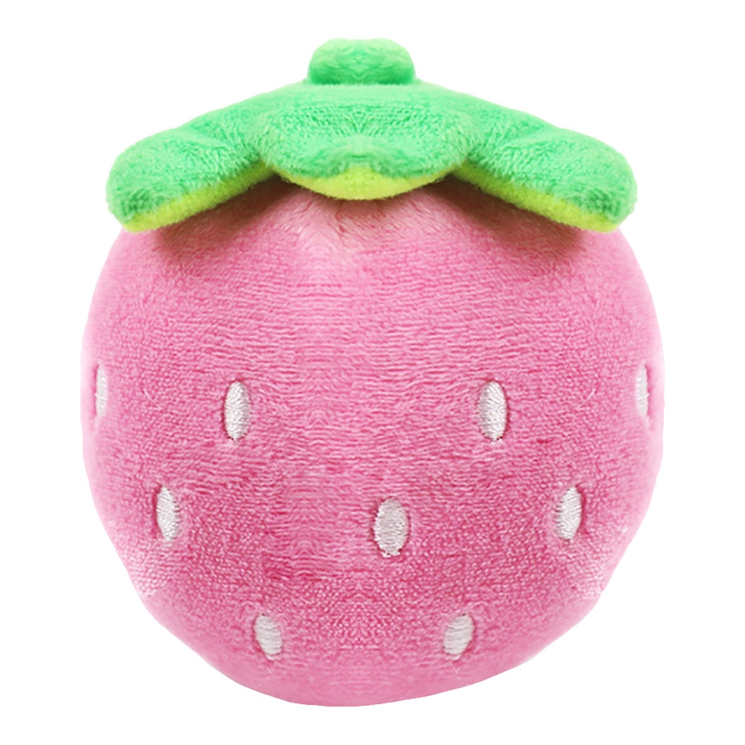 Strawberry Stuffed Squeaky Dog Toy-Paw Print Pad