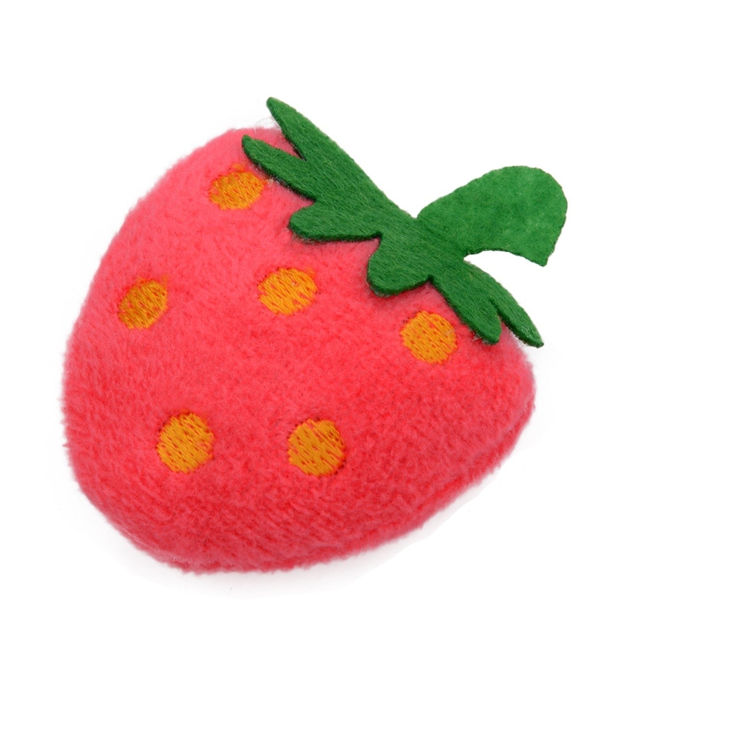Strawberry Stuffed Squeaky Dog Toy-Paw Print Pad