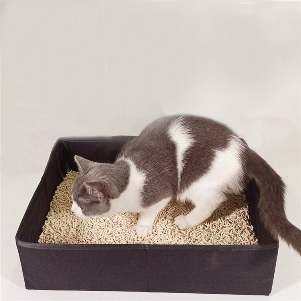 Cloth Litter Box For Cats-Paw Print Pad