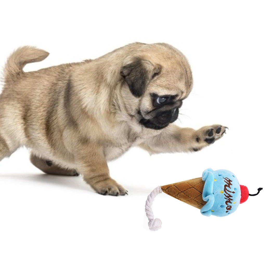 Squeaky Ice Cream Toy For Dogs-Paw Print Pad