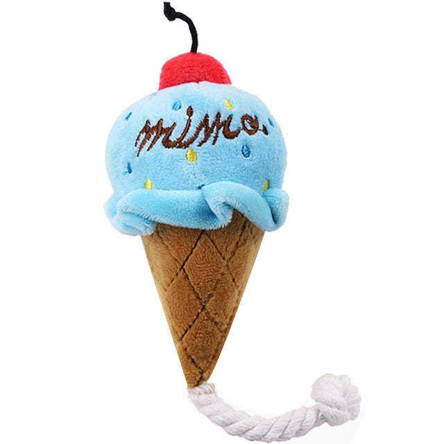Squeaky Ice Cream Toy For Dogs-Paw Print Pad
