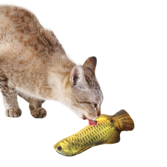 3D Fish Plush Toy Stuffed Catnip For Cats-Paw Print Pad