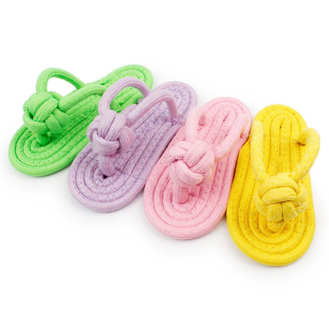 Flip-Flop Chew Toy For Dog-Paw Print Pad