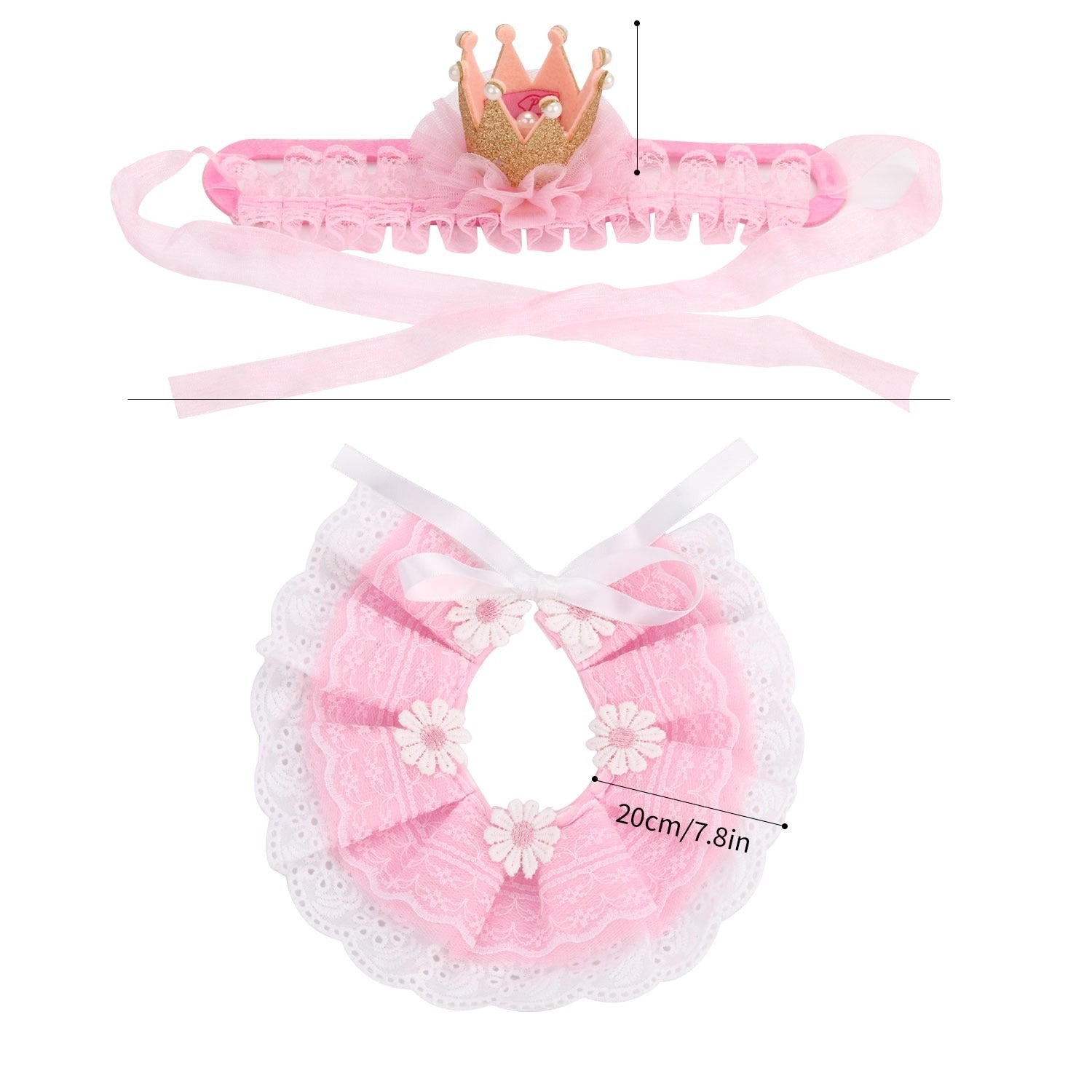 Lace Crown Costume Set For Cat-Paw Print Pad