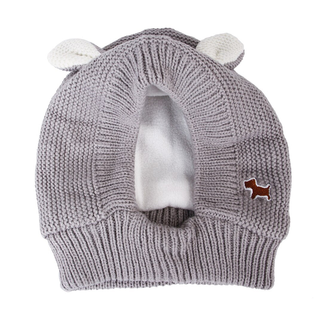 Knitted Hat For Dogs-Paw Print Pad