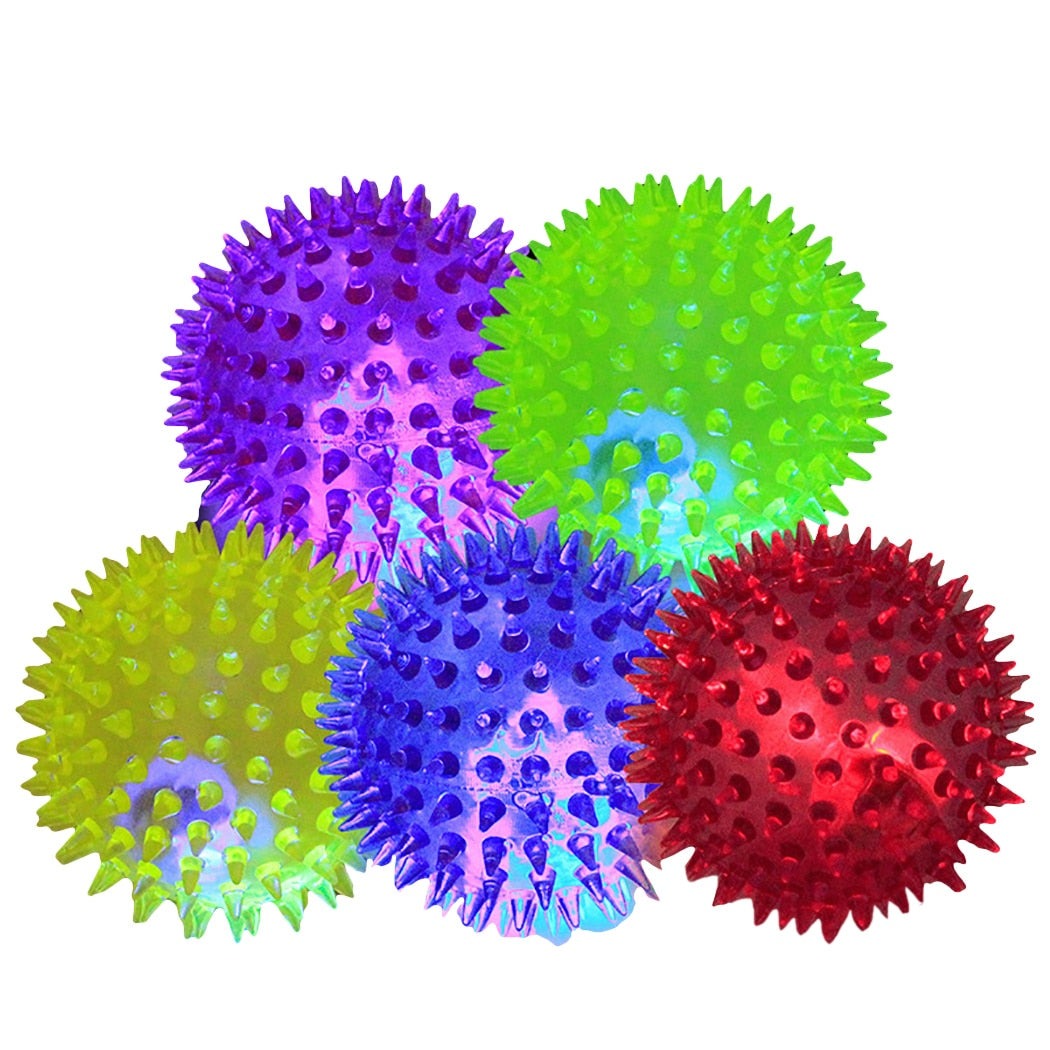 6Pcs Squeaky Ball Set for Cat-Paw Print Pad