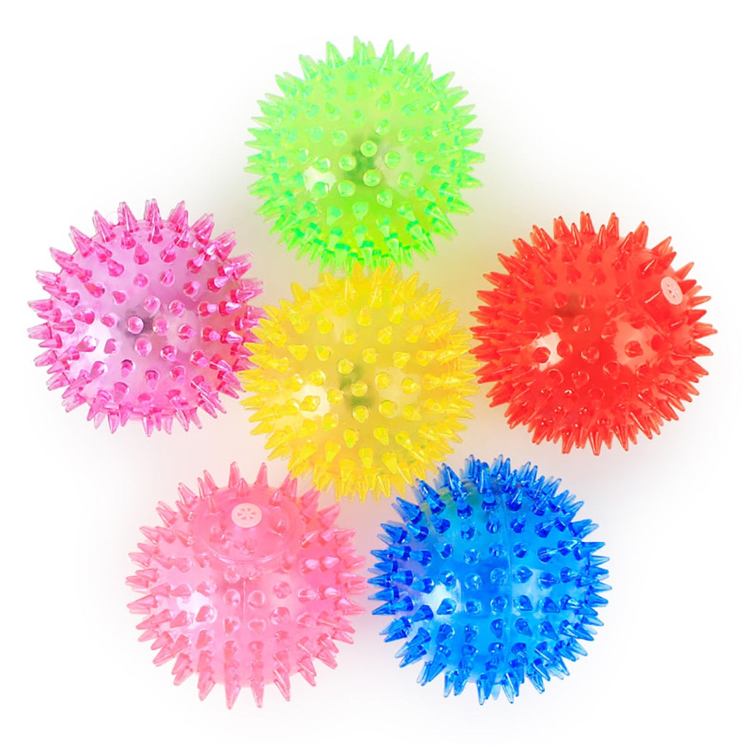 6Pcs Squeaky Ball Set for Cat-Paw Print Pad
