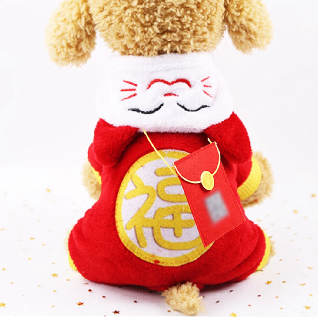 Adjustable Red Costume For Cats-Paw Print Pad