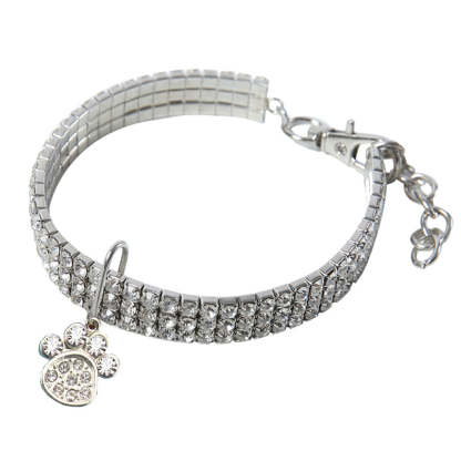 Crystal Collar For Dogs-Paw Print Pad