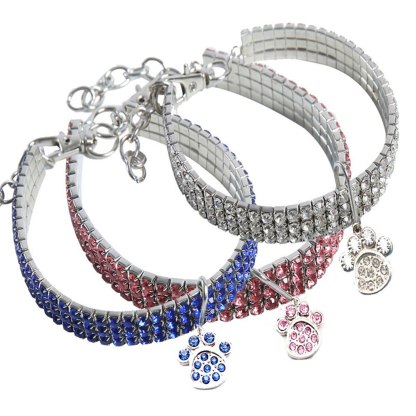 Crystal Collar For Dogs-Paw Print Pad