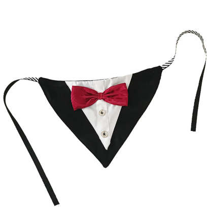 Collar Tie Triangle Clothing Neckerchief For Dog-Paw Print Pad