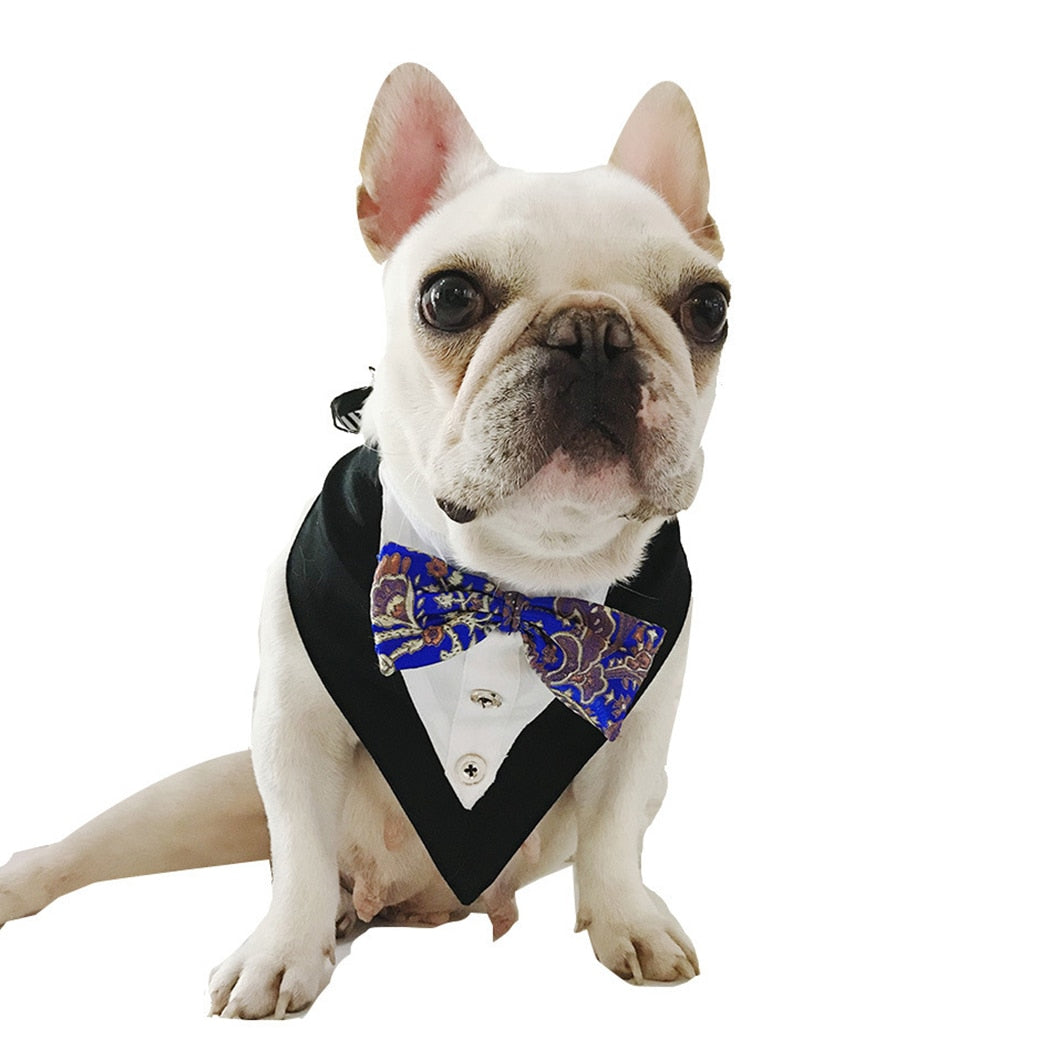 Collar Tie Triangle Clothing Neckerchief For Dog-Paw Print Pad
