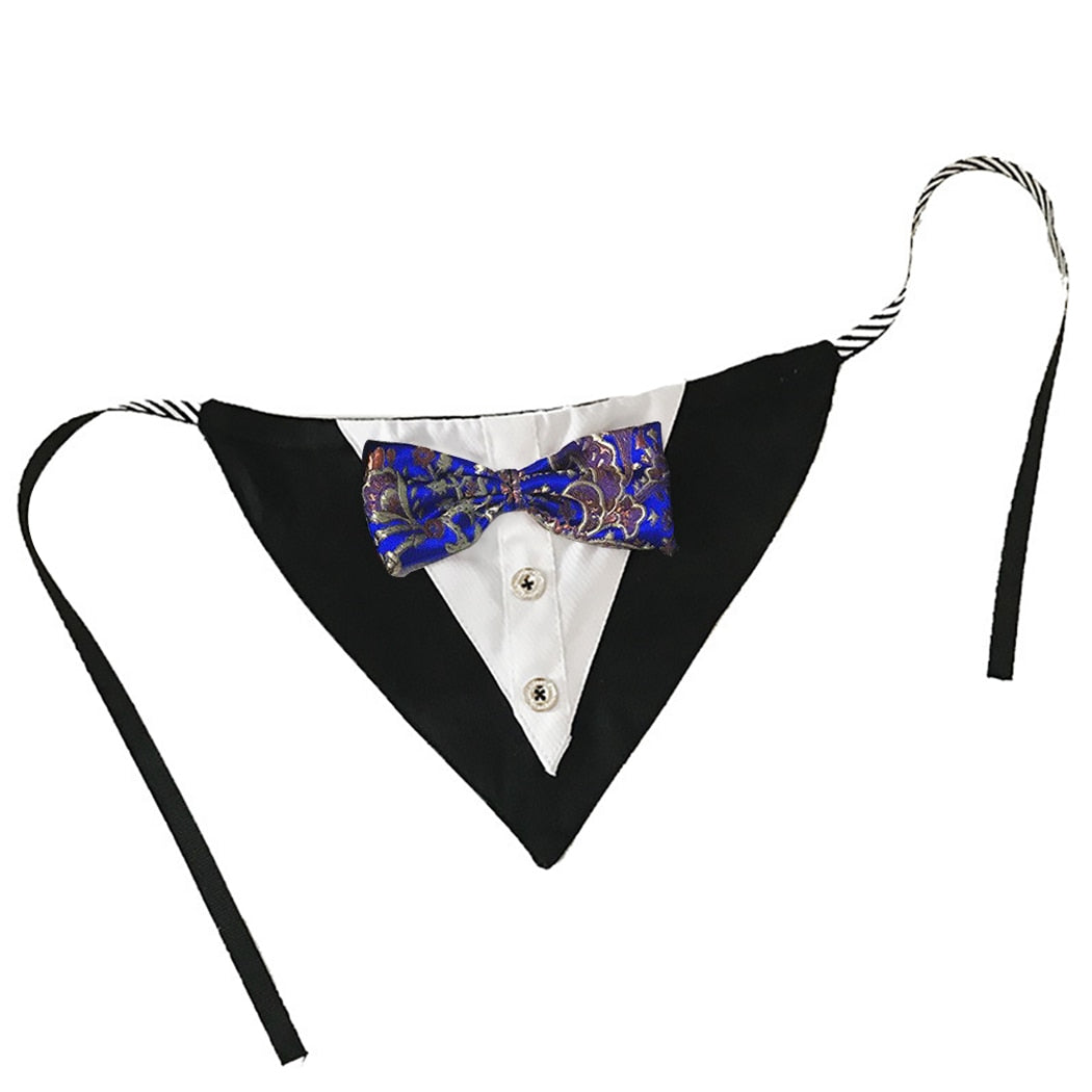 Collar Tie Triangle Clothing Neckerchief For Dog-Paw Print Pad
