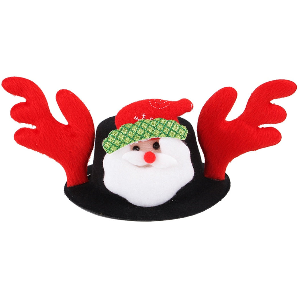 Christmas Elk Santa Snowman Hat For Cats-Paw Print Pad