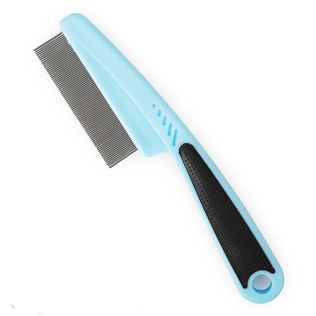 Non-Slip Stainless Steel Fine Tooth Pet Grooming Comb For Dogs-Paw Print Pad