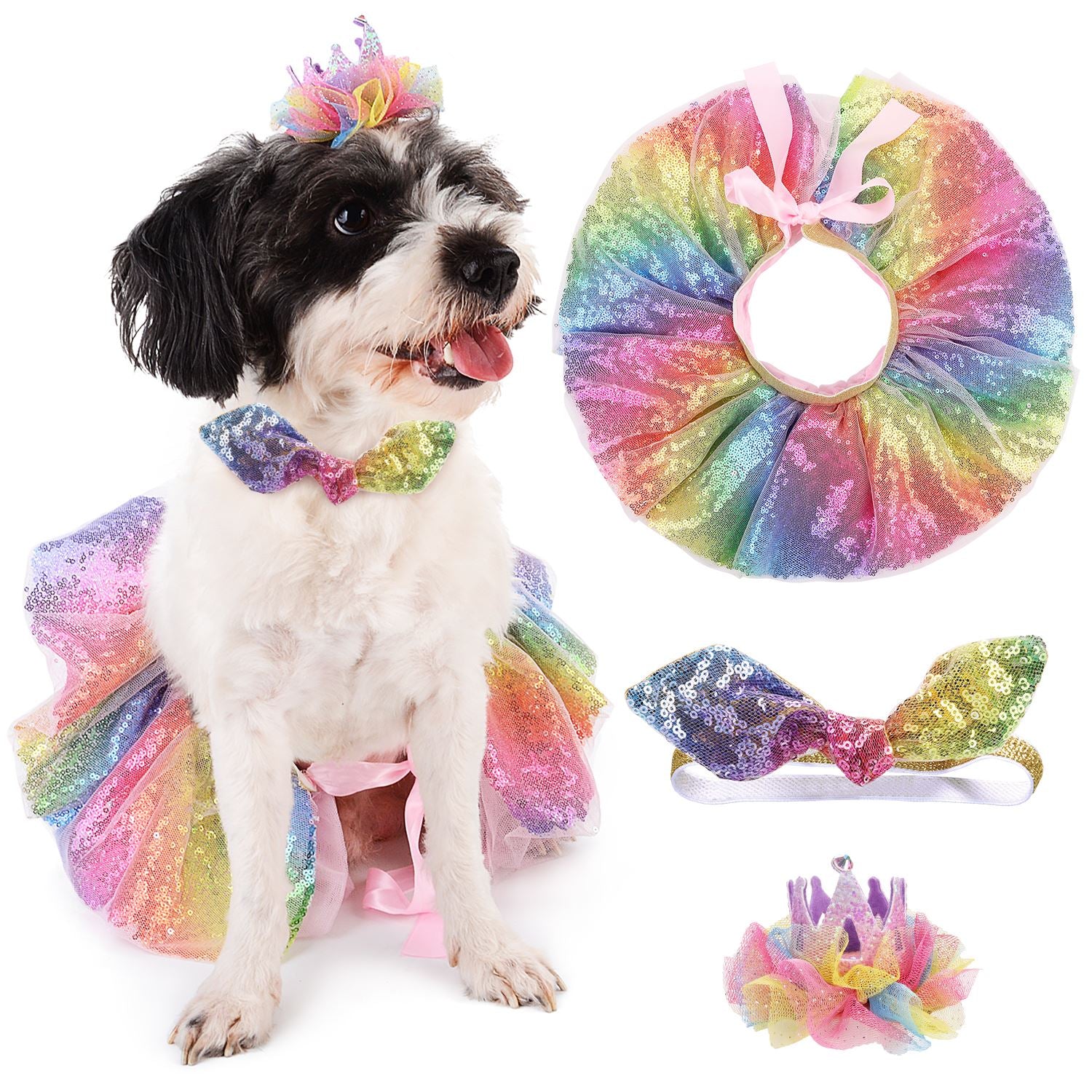 Sequin Tutu Skirt For Dogs-Paw Print Pad