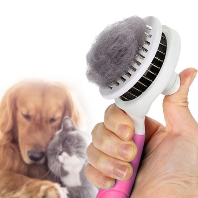 Stainless Steel Grooming Brush For Cats-Paw Print Pad