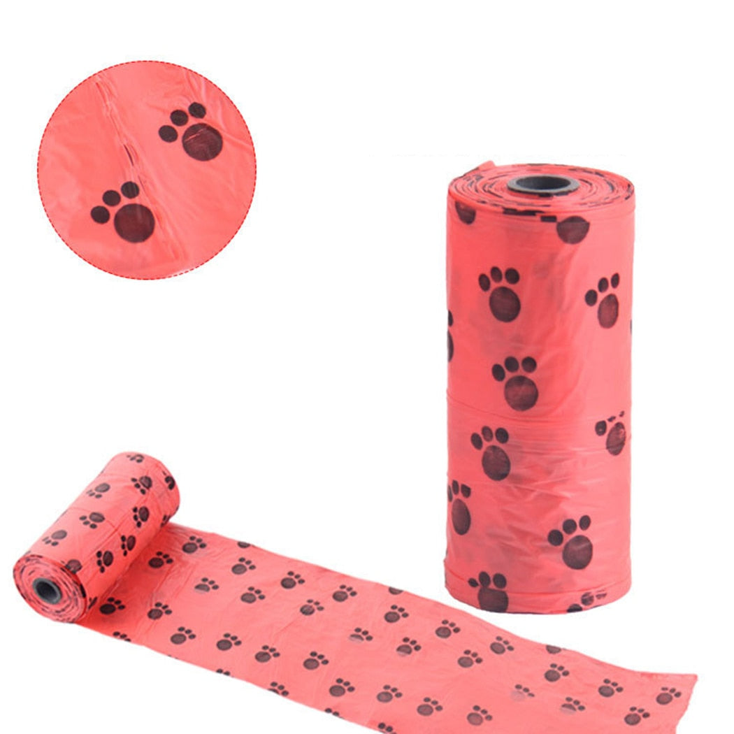 10 Piece Waste Bags Set For Dogs-Paw Print Pad