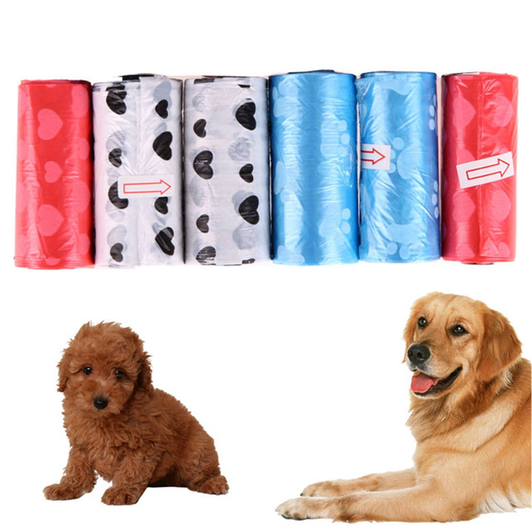 10 Piece Waste Bags Set For Dogs-Paw Print Pad