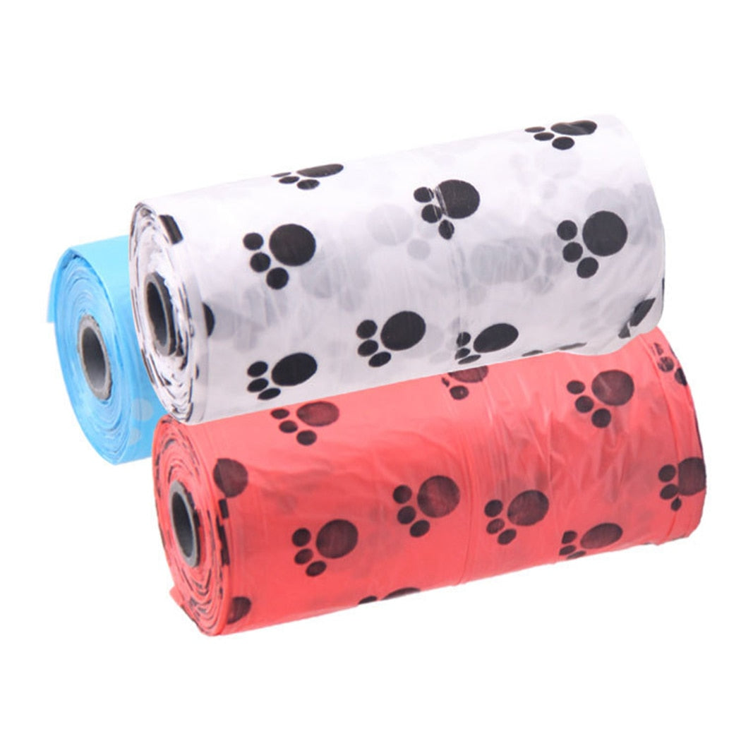 10 Piece Waste Bags Set For Dogs-Paw Print Pad