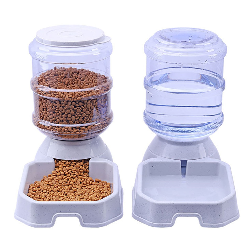 Adjustable Dog Food & Water Automatic Feeder-Paw Print Pad