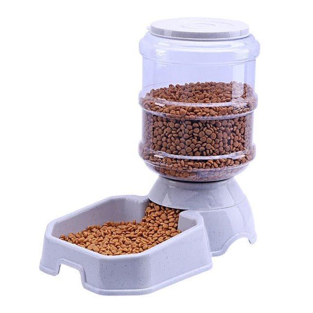 Adjustable Dog Food & Water Automatic Feeder-Paw Print Pad