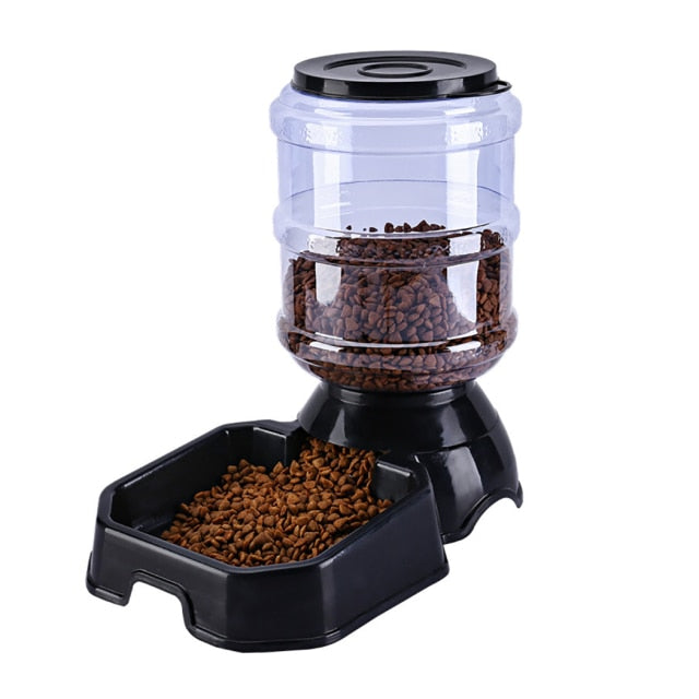 Adjustable Dog Food & Water Automatic Feeder-Paw Print Pad