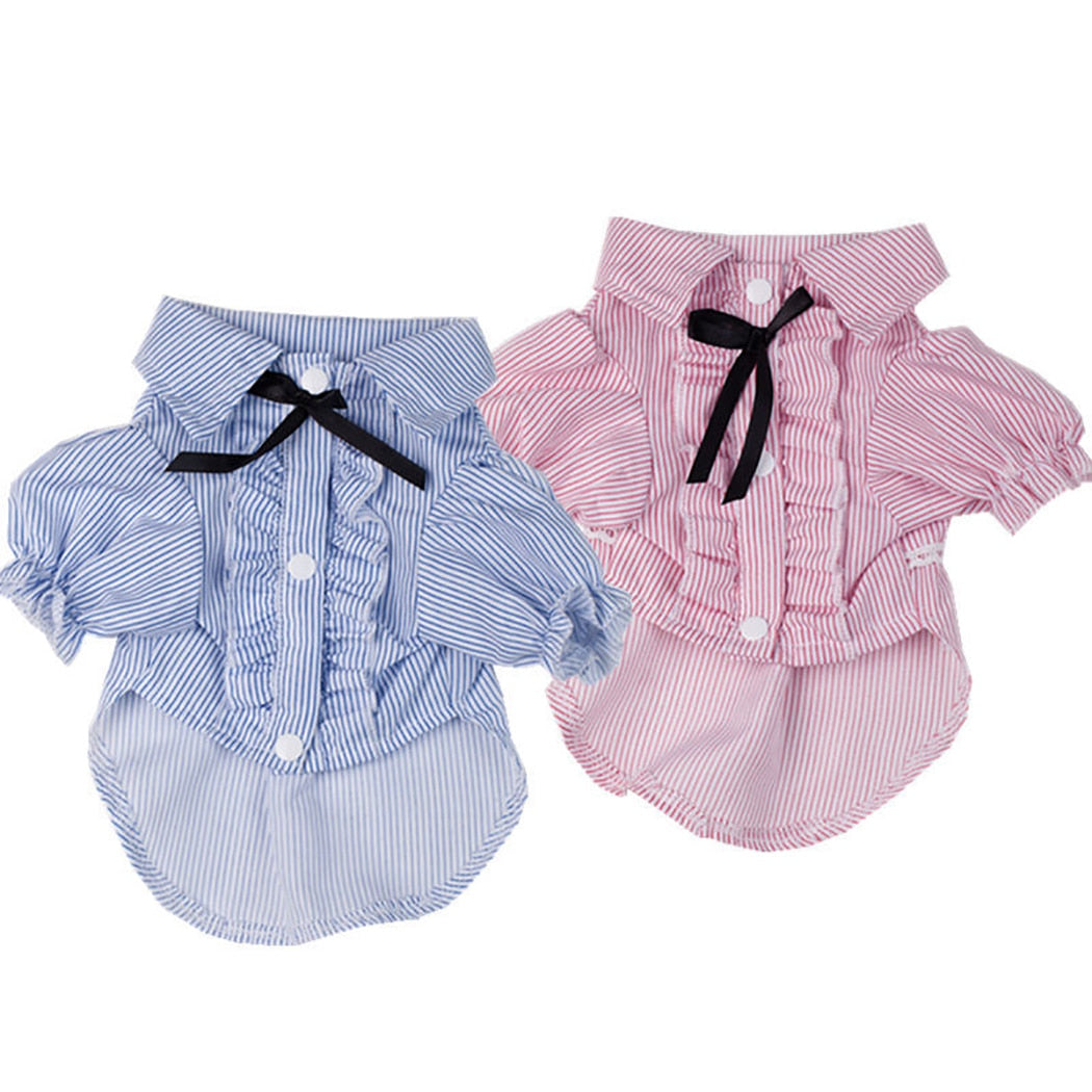 Fashion Striped Outfit for Dog-Paw Print Pad