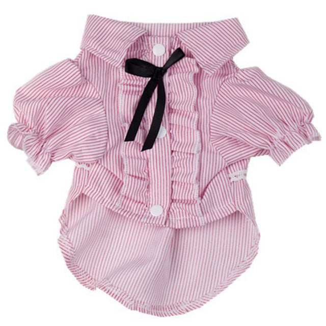 Fashion Striped Outfit for Dog-Paw Print Pad