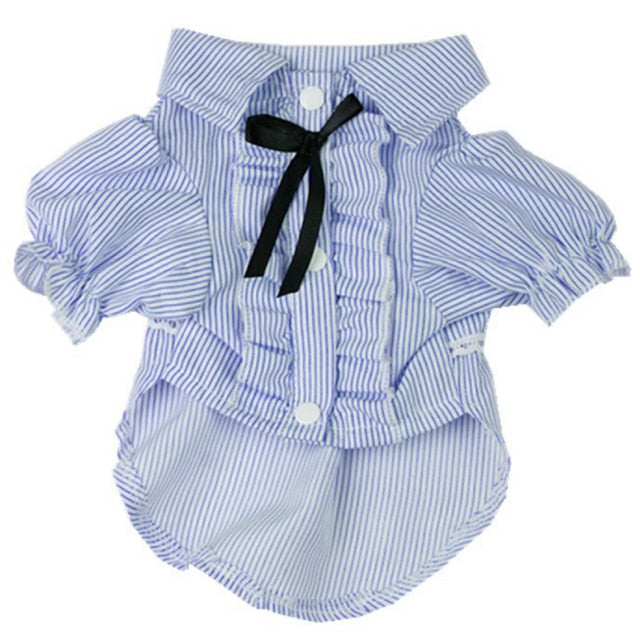 Fashion Striped Outfit for Dog-Paw Print Pad