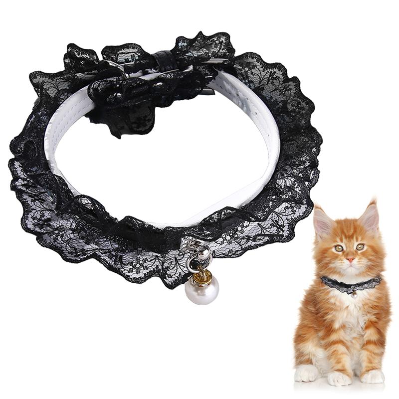 Rhinestone Lace Collar For Cats-Paw Print Pad