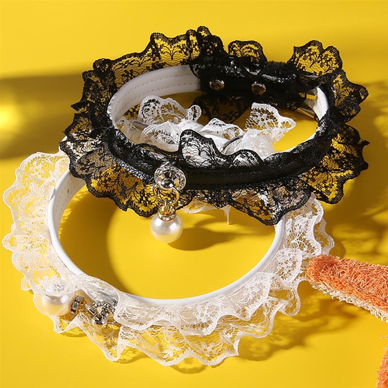 Rhinestone Lace Collar For Cats-Paw Print Pad