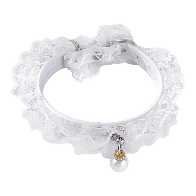 Rhinestone Lace Collar For Cats-Paw Print Pad