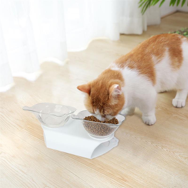 Tilting Bowls For Cats-Paw Print Pad